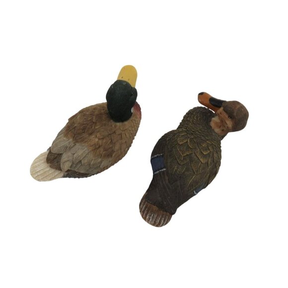 Wooden Duck Figurine Miniature Decoy Set Of 2 Vintage Decor - Picture 10 of 10